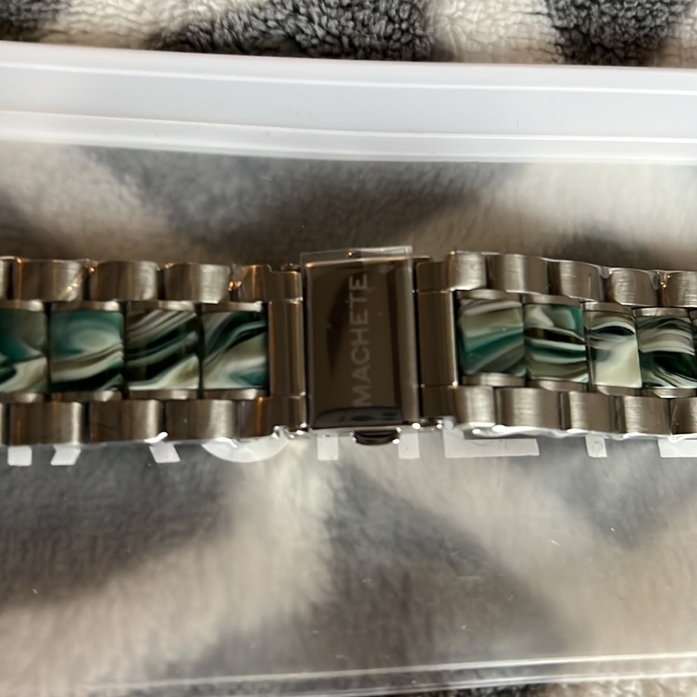 Machete Apple Watch Band In Stainless Steel & Stromanthe - NWT - 42mm/44mm/45mm - Picture 5 of 8